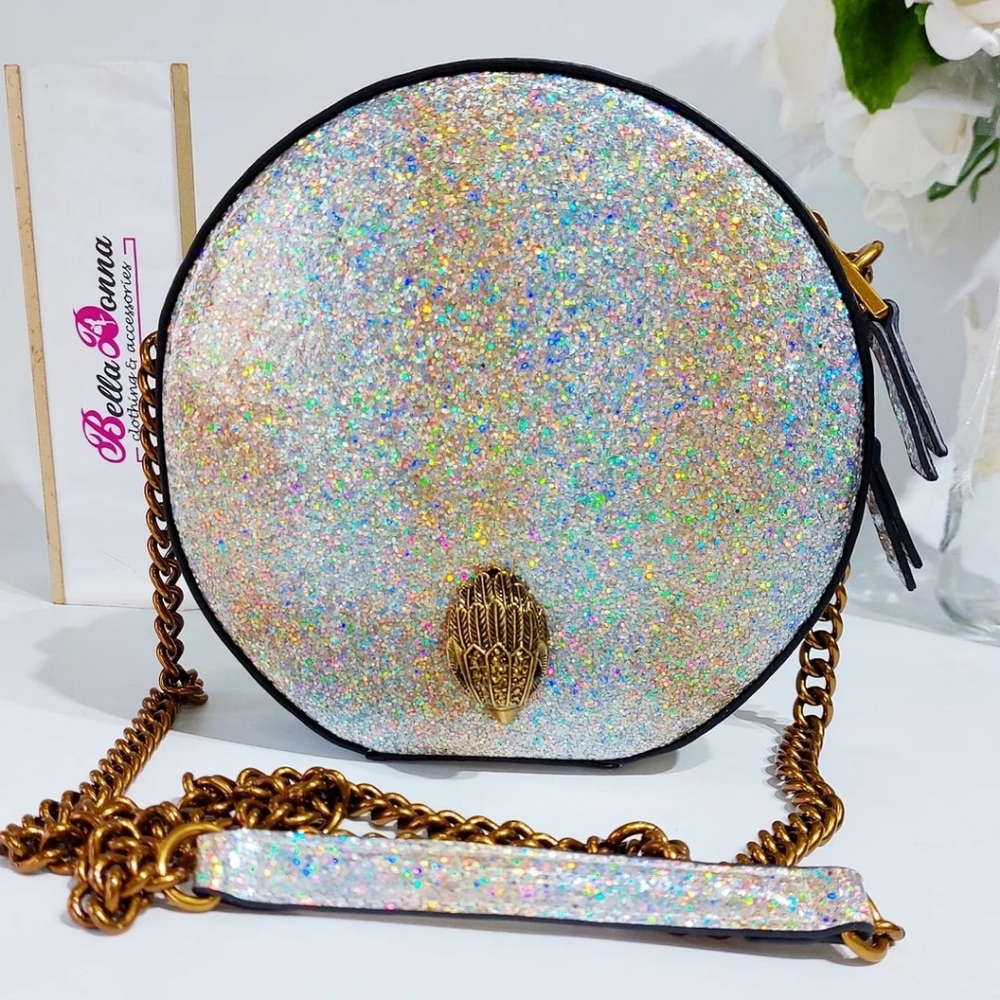 Kurt Geiger London Round Small Shoreditch Bag - NWT - Iridescent Glitter